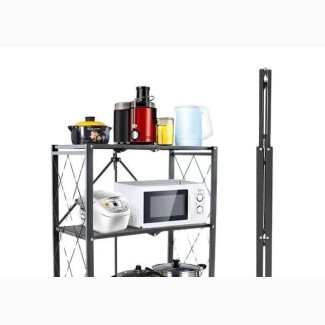 3-Tier Storage Kitchen Rack Organizer Shelf Foldable Displ