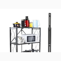 3-Tier Storage Kitchen Rack Organizer Shelf Foldable Displ