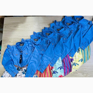 Floral Design Denim Casual Dress