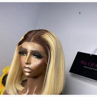Ombre Luxury Vietnamese Virgin Straight Frontal Bob Wig
