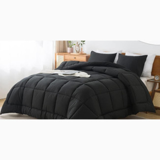 High Quality Classic Plain Black Duvet Set