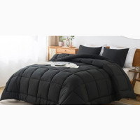 High Quality Classic Plain Black Duvet Set