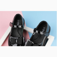 Black Wet Look Shoes for Girls