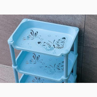3 Layer Plastic Small Storage Shelves Plastic Basket Desk