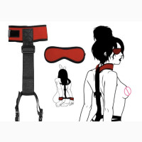 Soft Handcuffs and Blindfolds BDSM Collar Neck to Wrist Gear