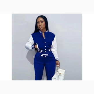 Trendy Ladies College Jacket Pant Set