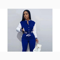 Trendy Ladies College Jacket Pant Set
