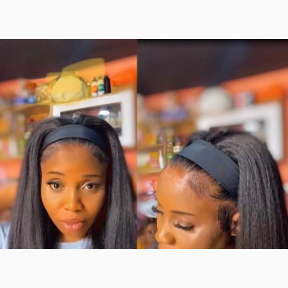 90% Human Hair Band Wig