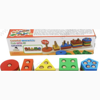 Colorful Geometric Five Sets of Columns Ages 3