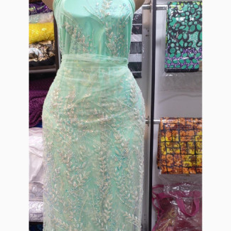 Sea Green Beaded Lace - Quality Fabrics by Zinny Designs