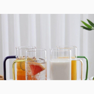Cute Glass Cup With Bamboo Lid and Reusable Glass Straw