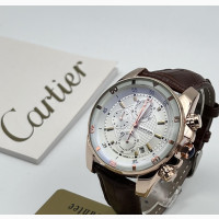 Chronograph Cartier Leather Wristwatch - Brand New