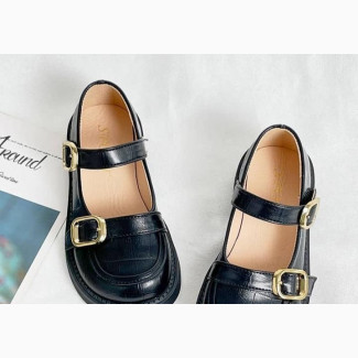 Girls#039; Leather Double Buckle Shoes - Brand New