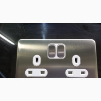 Schneider Electric Double Silver Socket - 13 Amps