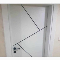 Perfect White Complete HDF Door With Black Chrome for Sale