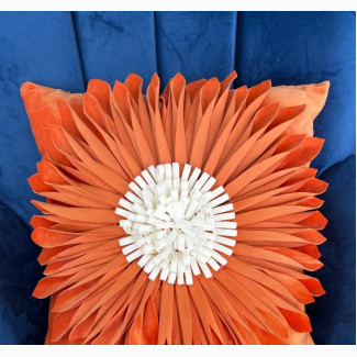 Orange Daisy Flower Throw Pillow
