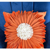 Orange Daisy Flower Throw Pillow