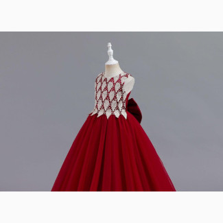 Stunning Red Ball Dress With Elegant Gold Lace Design