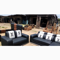 Louis Vuitton LShape Leather Chair - Brand New - Black - Home Interiors