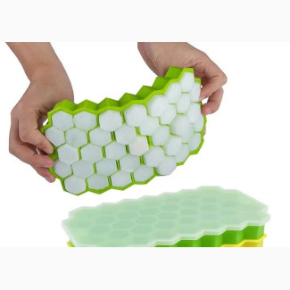 37 Cubes Silicone Ice Cube Maker Mold With Lids