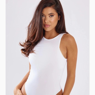 White Ladies Sleeveless Bodysuit