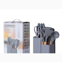 Bucket Wooden Handle Silicone Kitchenware Set