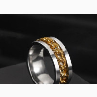 Fashion Front Spinner Chain Rings for Men