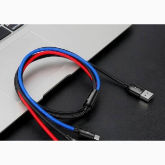 Baseus Three Primary Colors 3-in-1 Cable USB