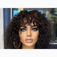 12” Water Curls Human Hair Free Wig Stand and Cap on All