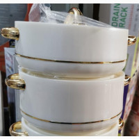 New Food Storage Container With Golden Handle/Lid
