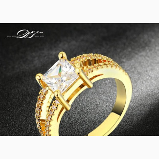 Yellow Gold Cubic Zirconia Proposal /Engagement Ring