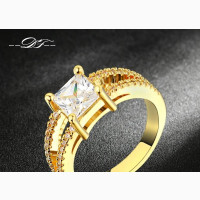 Yellow Gold Cubic Zirconia Proposal /Engagement Ring