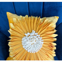 Yellow Daisy Flower Luxury Throw Pillow