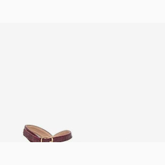 Burgundy Block Heeled Sandals
