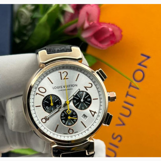 High Quality Louis Vuitton Chronograph Leather Men#039;s Watch