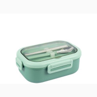 2 Partition Lunch Box With Spoon and Chopsticks 800ml