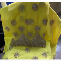 Women High Fashion George Fabric Two Wrapper and Blouse