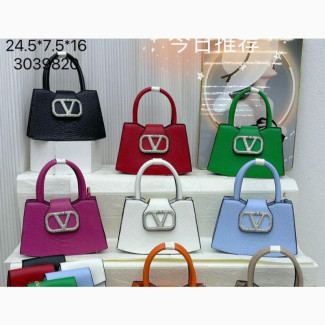 Valentino 2 in 1 Croc Skin Leather Handbag Bag