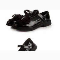 2021 Wet Look Girls Black Shoes
