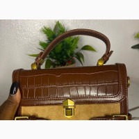 Mini Leather Bag in Black and Brown