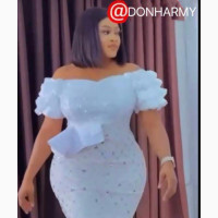 Elegant Ladies Short Fitted White Dinner Gown