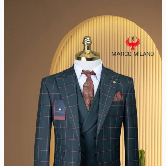 Quality Turkish Checkers Bespoke Slimfit Men#039;s Suit