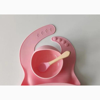 Silicone Baby Bib, Bowl and Spoon