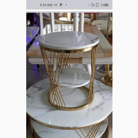 Exotic Marble Top Center Table and Sidestool