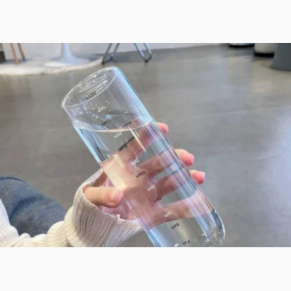Transparent Plastic Water Bottle With Time Scale