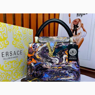 Brand New Versace Bag - Genuine Leather, Multicolor, Buttons Closure