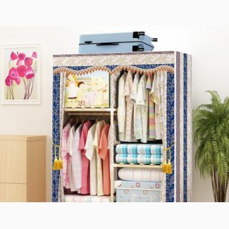 Elegant Two Column Mobile Wooden Wardrobe - Brand New
