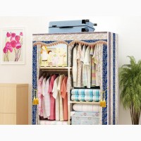 Elegant Two Column Mobile Wooden Wardrobe - Brand New