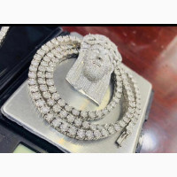 VVS Jesus Head and Cross With Neckchain
