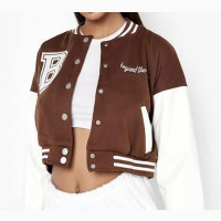 Beyond the Range Female Crop Varsity Jacket